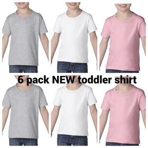 6 pack new kids toddler shirt unisex boys and girls! huge deal!
